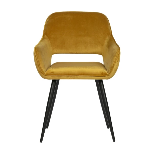 WOOOD Velvet Eetkamerstoel Met Armleuningen (set Van 2) - Afbeelding 3