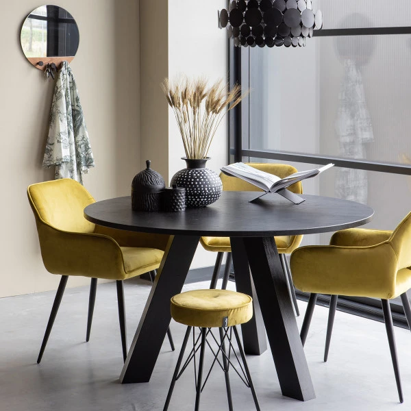 WOOOD Velvet Eetkamerstoel Met Armleuningen (set Van 2) - Afbeelding 8