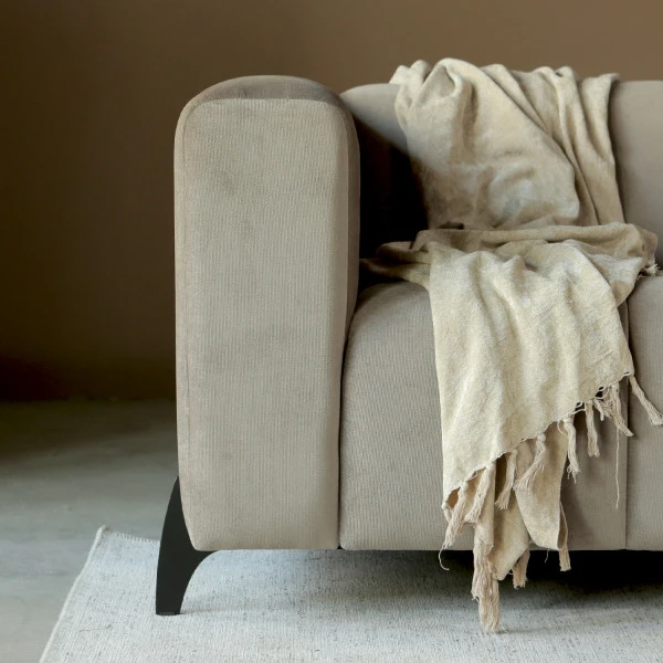 Zandkleurige 3 Zits Bank - Afbeelding 2