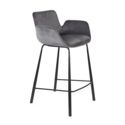 Zuiver Fluwelen Barstoel Met Armleuningen