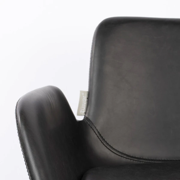 Zuiver Leren Barstoel Met Armleuningen - Afbeelding 8