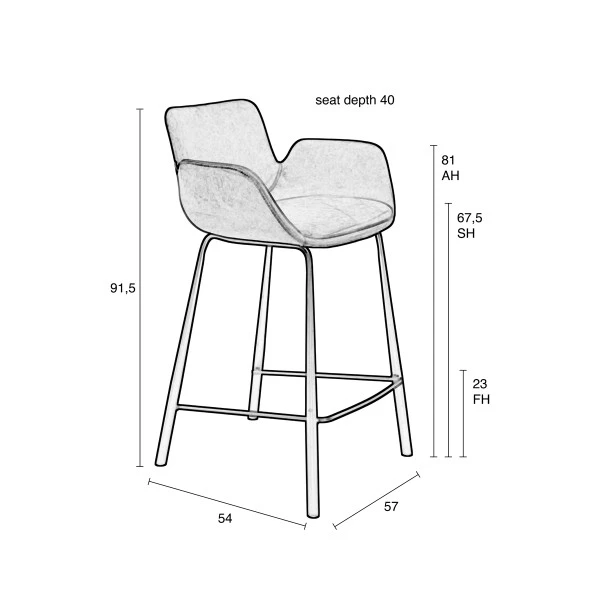 Zuiver Leren Barstoel Met Armleuningen - Afbeelding 10
