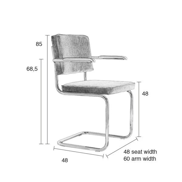 Zuiver Rib Stoel Met Armleuningen - Afbeelding 4